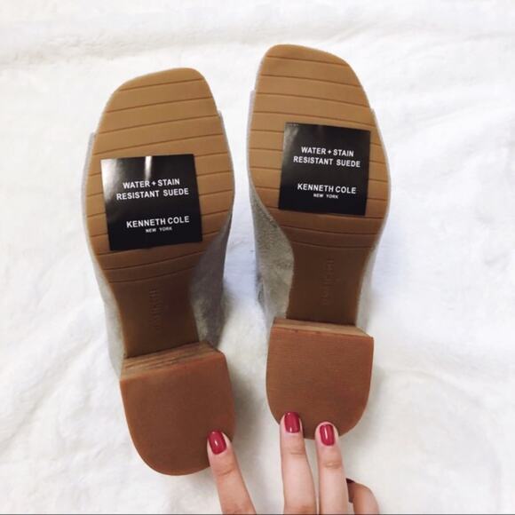 Kenneth Cole Karolina Light Gray Block Heel Mules - Picture 8 of 8